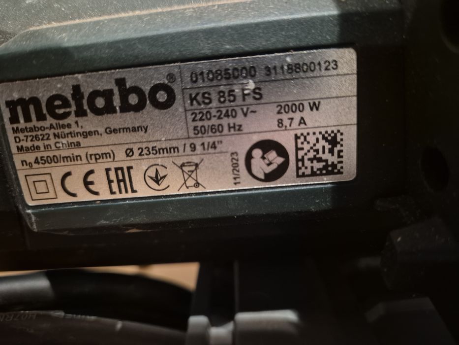 Circular de mana Metabo KS 85 FS