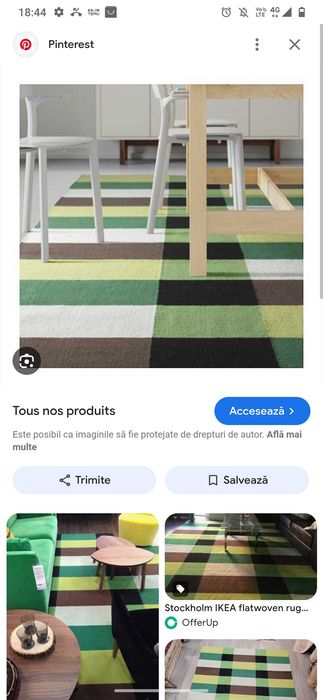 Covor Stockholm Ikea lana NOU sigilat VERDE