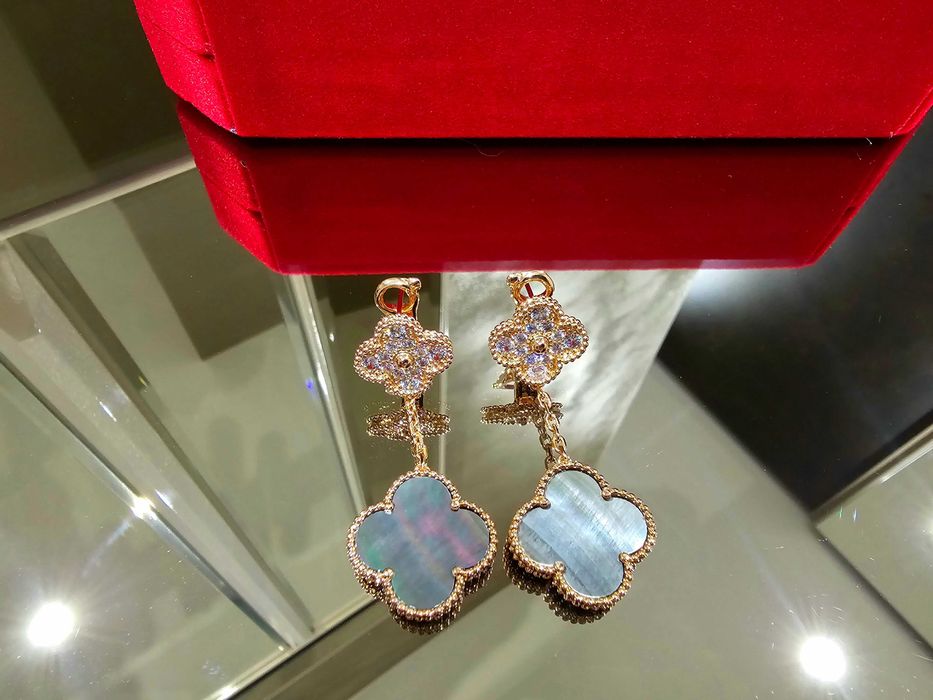 Van Cleef & Arpels VCA Rose Gold Dark Mother Pearl Magic Дамски Обеци