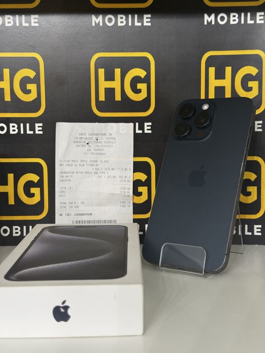 •HG MOBILE•iPhone 15 Pro Max(Blue)-256GB, Garantie 01-2026