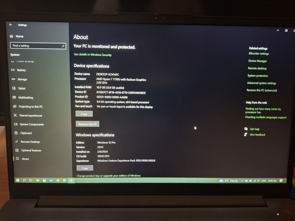 Спешно! Лаптоп Lenovo ldeapad Slim 3 15ABR8, 15.6"