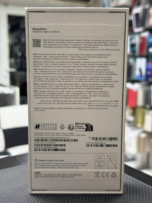 Apple iPhone 16 Pro,Black Titanium,128GB *КатоНов*95% Battery*