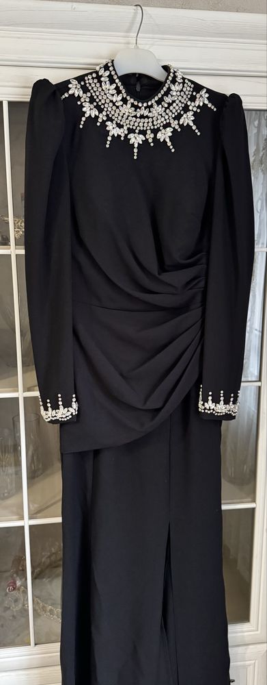 Rochie neagra lunga eleganta