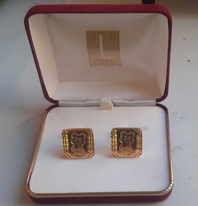 Копчета за ръкавели с мечето Миша (Олимпиада 1980 Москва)