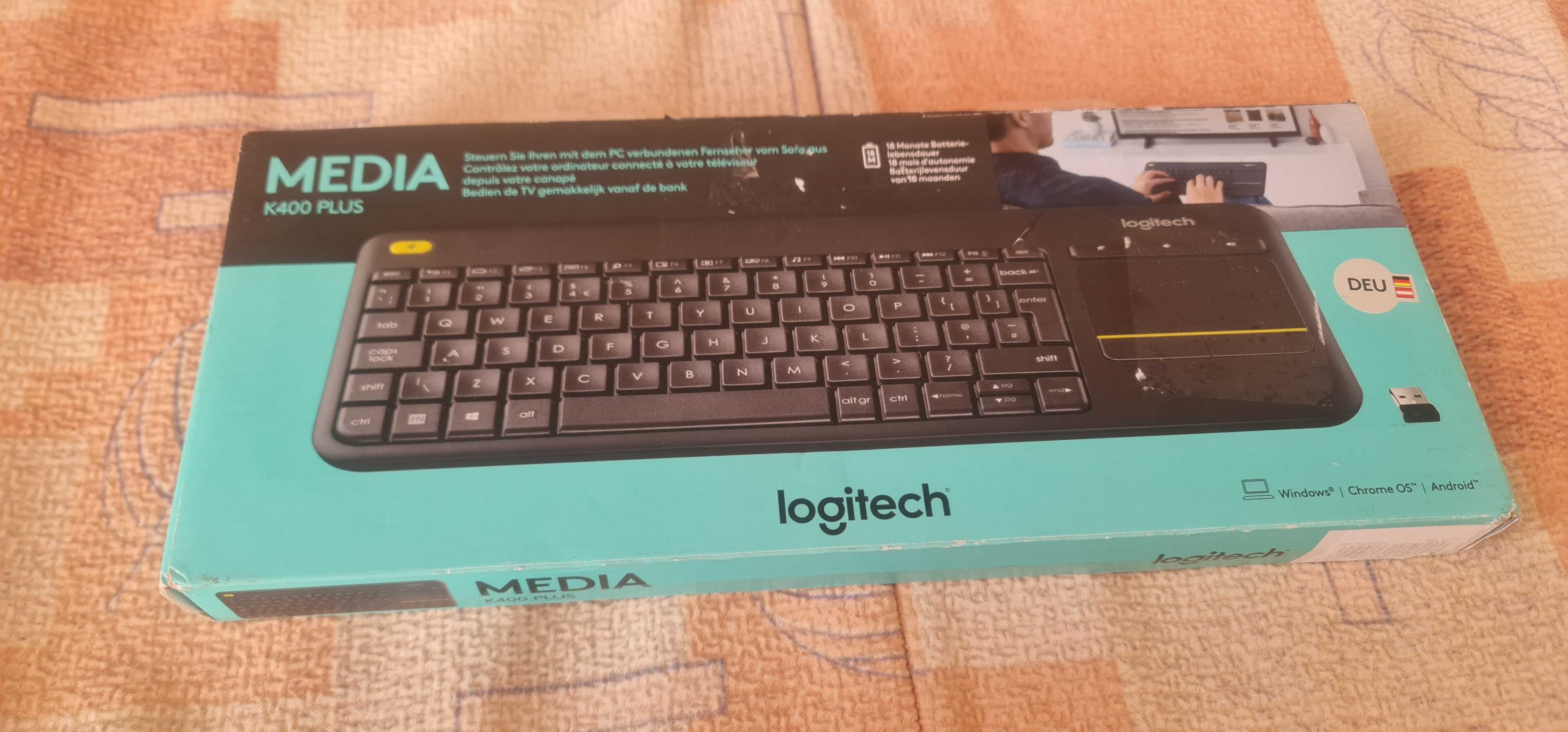 Tastatura Wireless Logitech K400 Plus Dark, Touchpad, PC&MAC