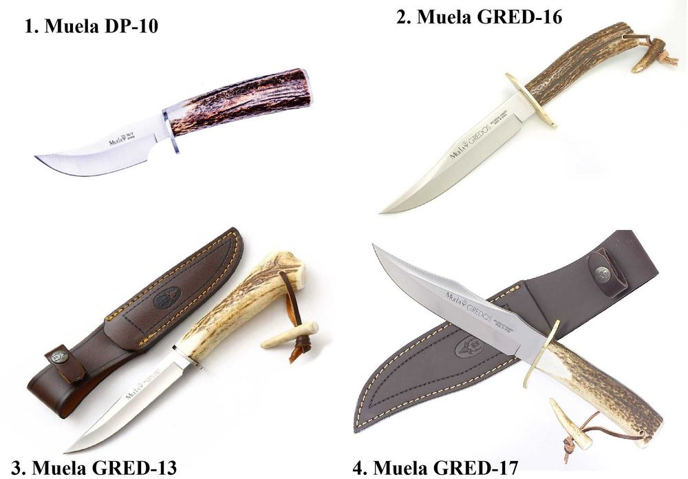 Ловни ножове Muela Испания Еленов Рог 4 модела Муела