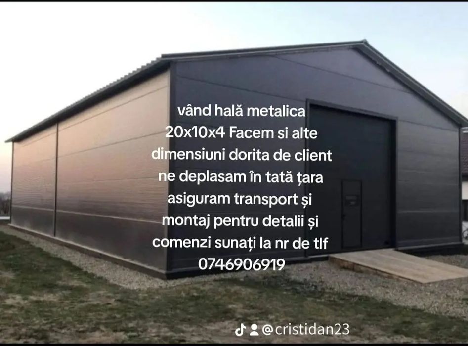 Vând hală metalica 20x10x4