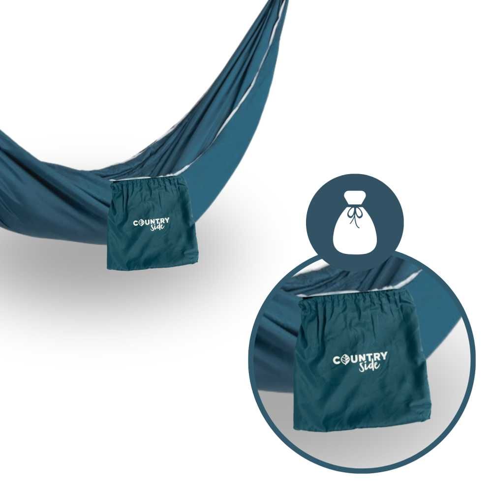Hamac textil cu geantă de călătorie 200x80cm grădină camping