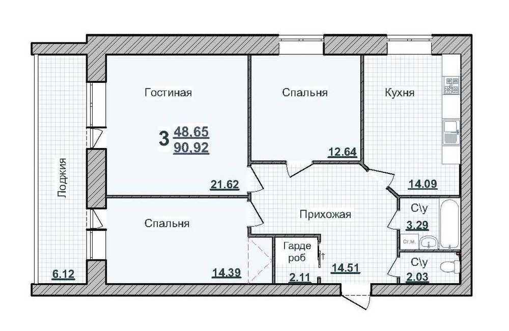 Квартира комфорт-класса в новостройке