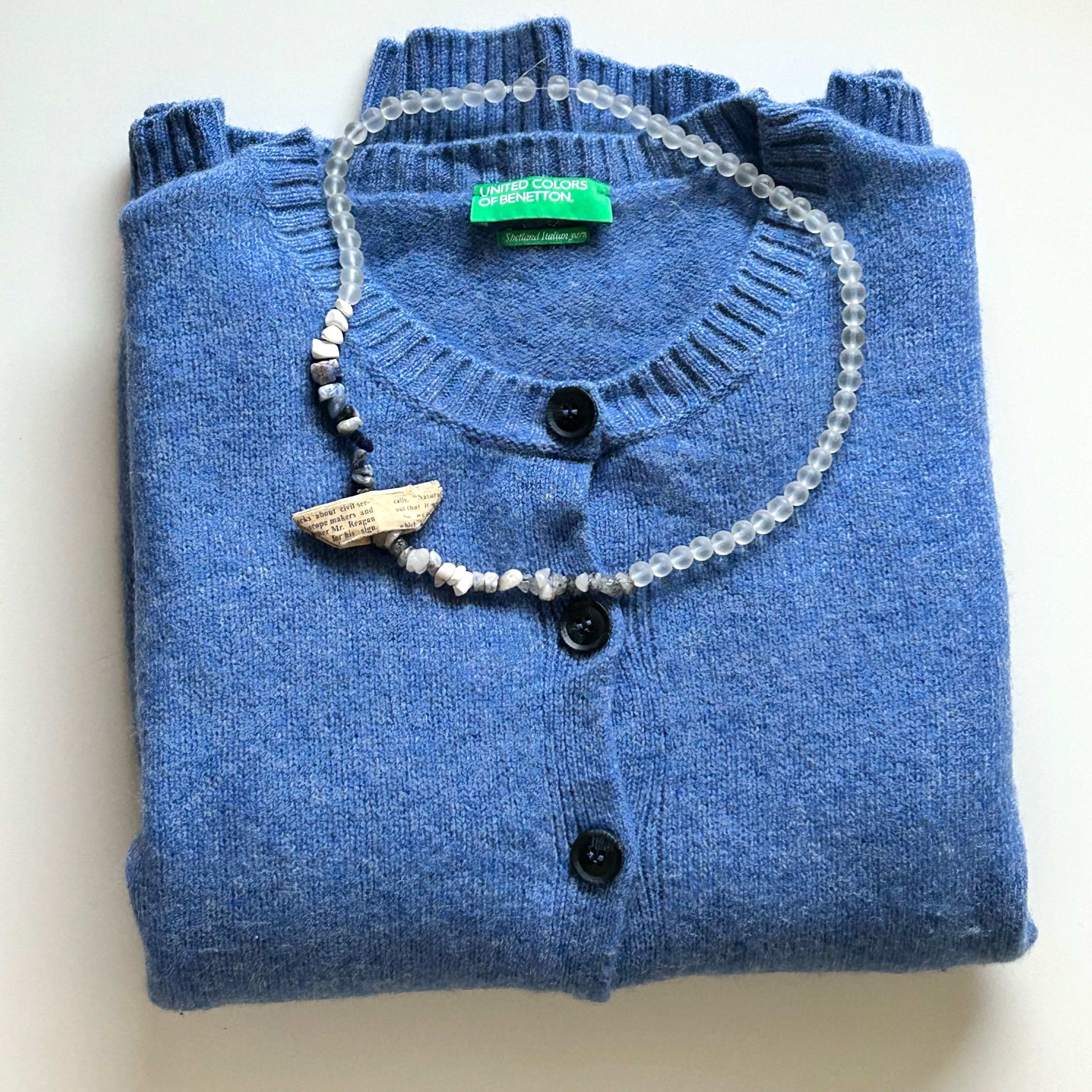 Жилетка Benetton & вълнен прасковен пуловер Object - L размер
