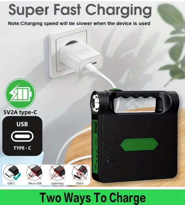 Kit Solar Lanterna + 3 becuri Led Powerbank 6000mah and Iluminare Led