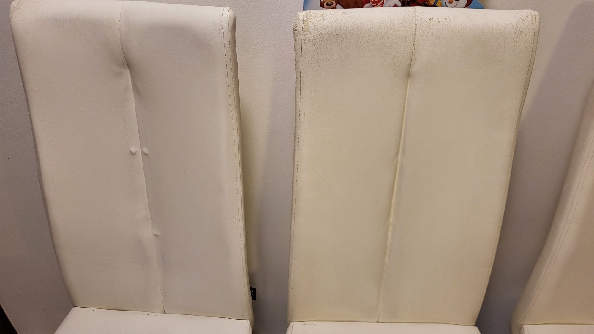 Кухненски стол Xora бял еко кожа и хром 2 бр.