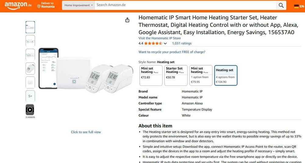 Set 2 termostate Homematic IP + unitate control