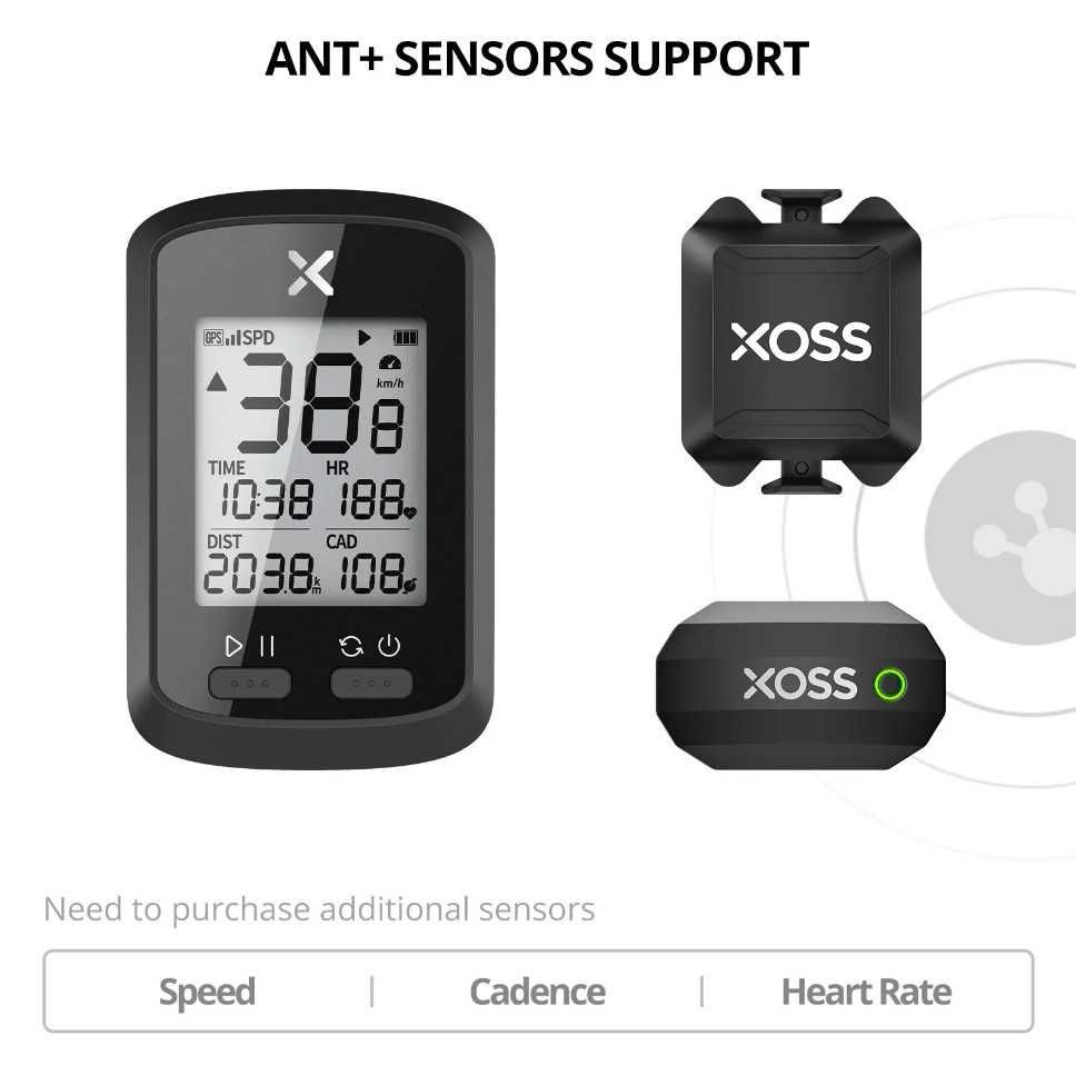 Новый компьютер XOSS - GPS и поддержкой ANT датчиков-гарантия-доставка