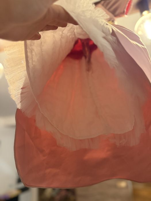 Rochita Roz din satin ai tul. 18-24 luni marimea 85-92