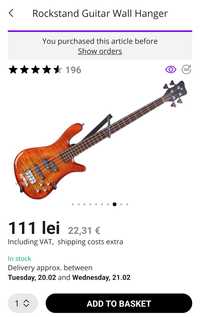 Suport oblic pentru chitară electrică sau bass