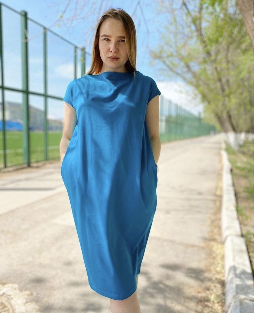 Платье голубое бирюза Анна Анна