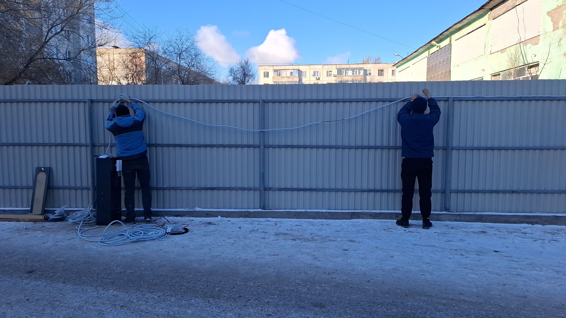 Установка шлагбаум