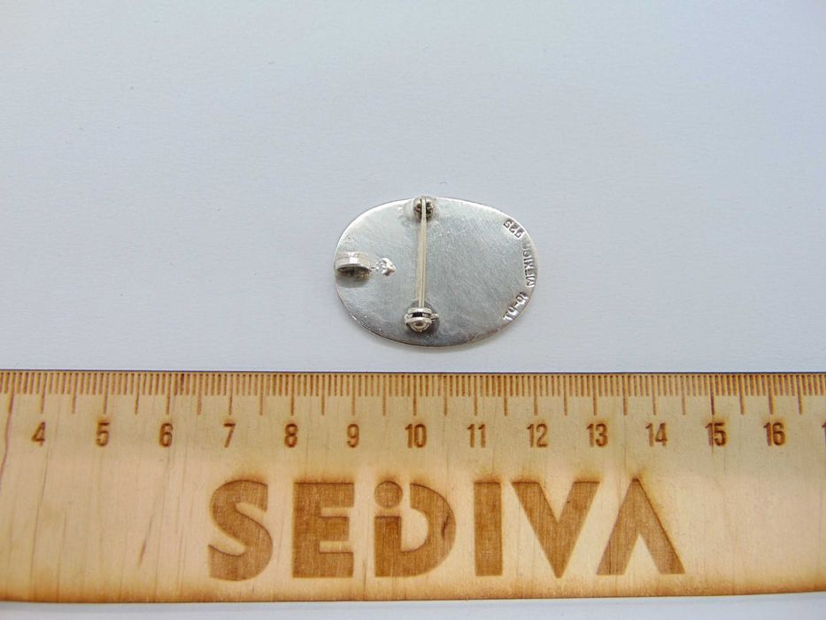 Brosa, pandantiv din argint cu malachit, Mexic