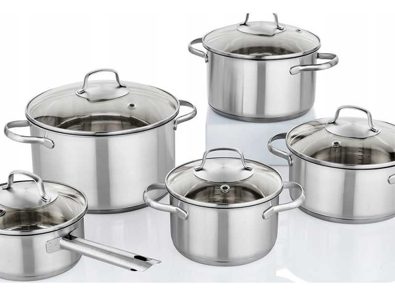 НОВИ! Комплект тенджери 5 части с капак неръждаема стомана