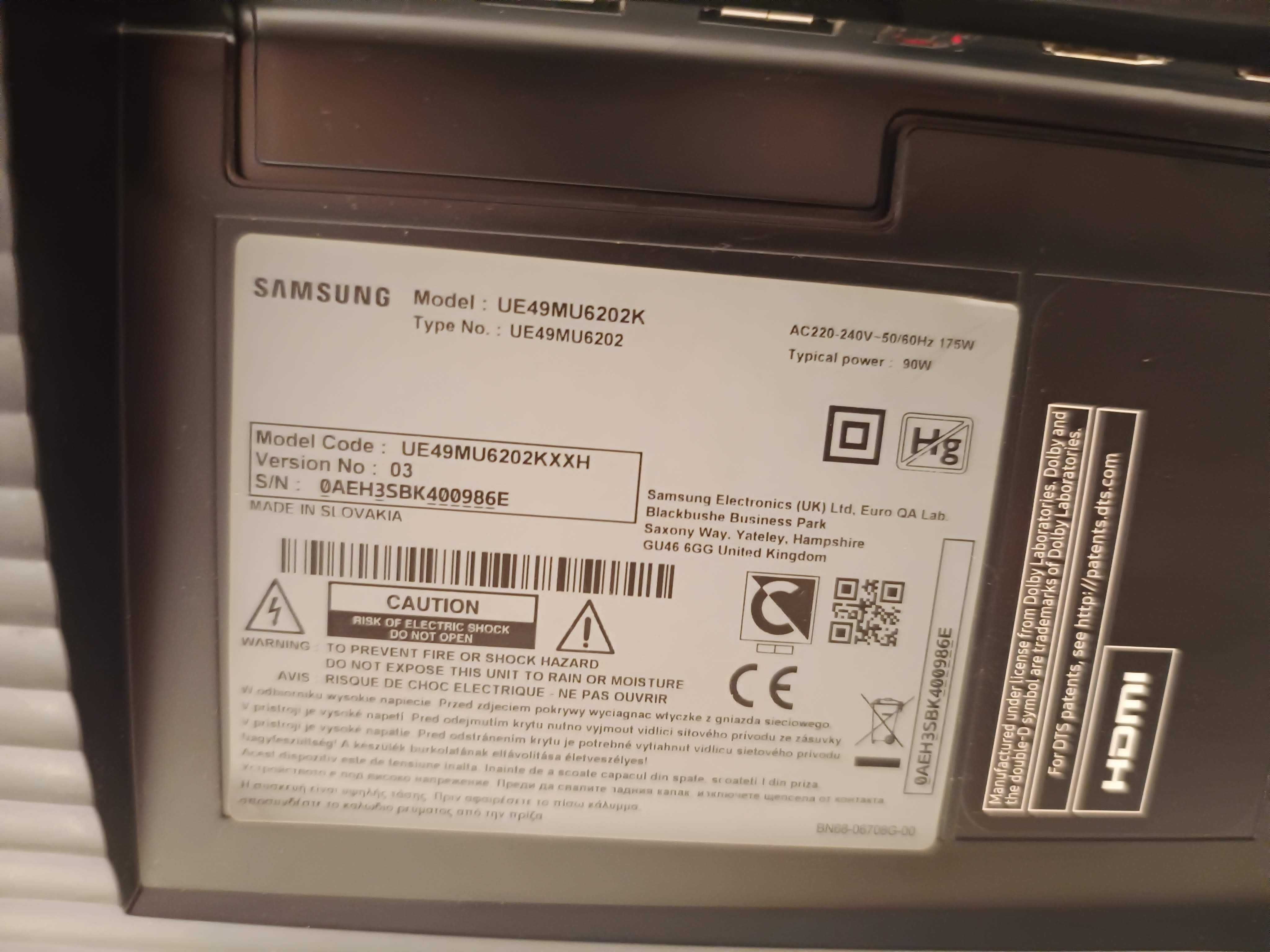 Телевизор Samsung UE49MU6202K UHD 4K Curved Smart TV