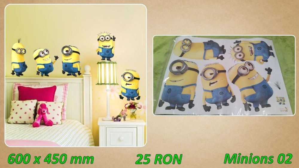 Sticker autocolant perete camera baieti avanger dinosaur fotbal minion