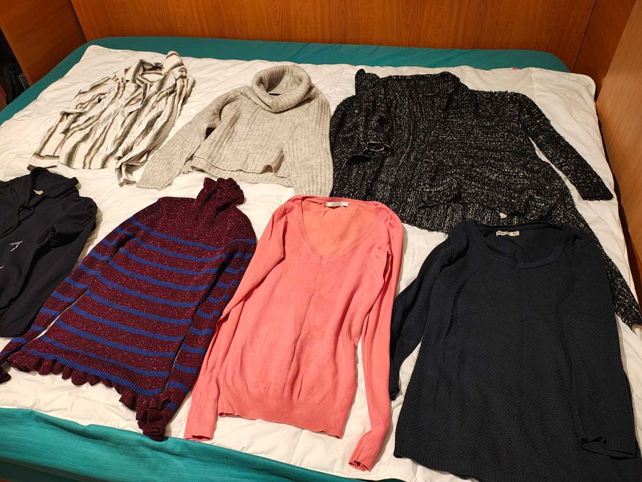 Lot haine pluovor 8 piese Zara Bershka S M