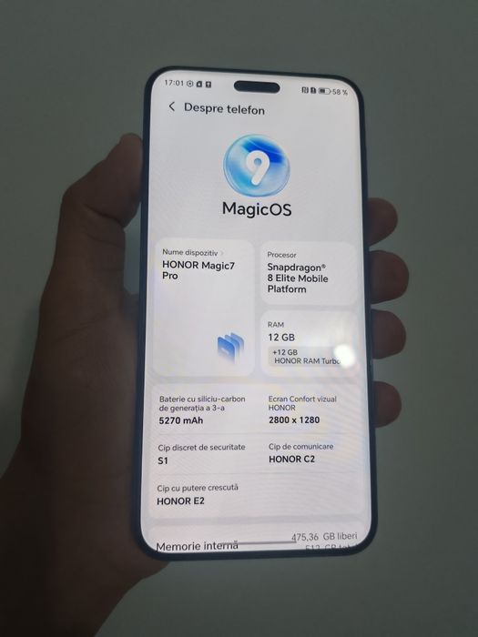 Honor magic 7 pro 512 GB 12 GB RAM ca nou