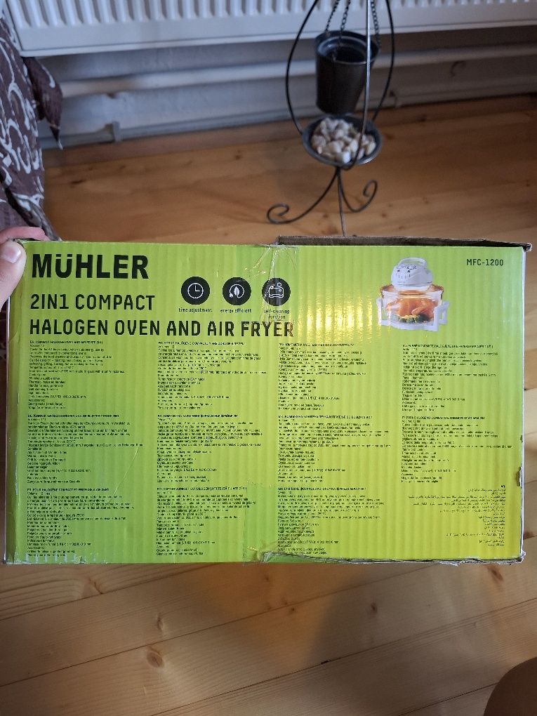 Като нов: MÜHLER MFC-1200 2IN1 – Халогенна фурна и Еър Фрайър