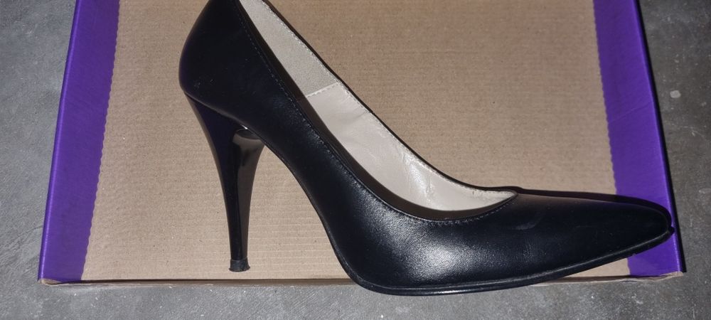 Pantofi negri din piele, Dolly shoes, 38