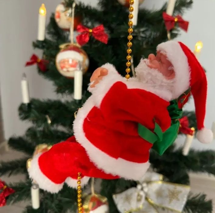 Музыкальный Дед Мороз на веревке двигается верх, вниз