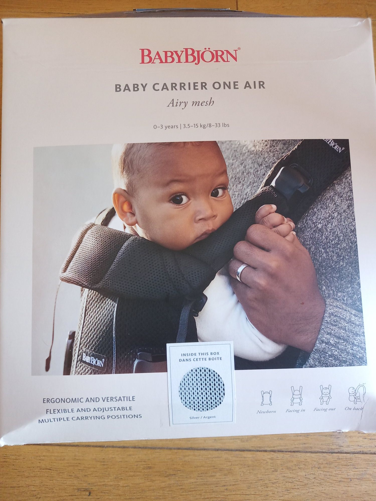 Marsupiu Babybjorn Baby Carrier One Air - Airy Mesh - Silver/Argent