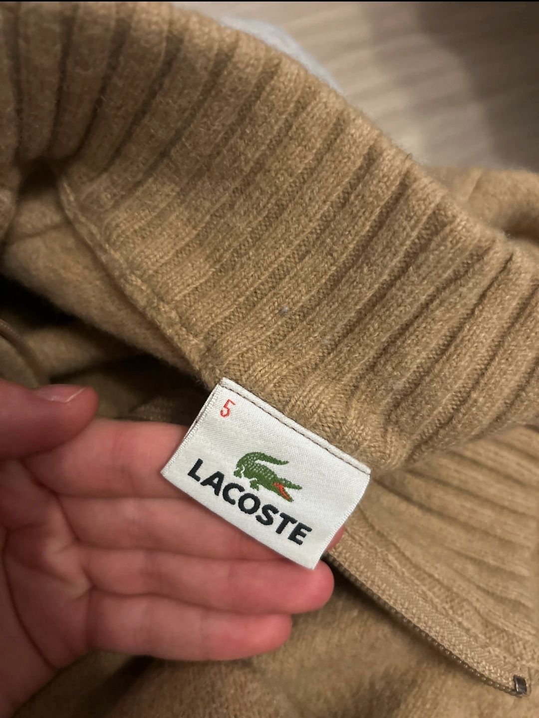 Pulover Lacoste quarter zip lana 100%