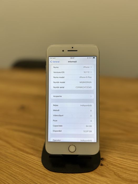 Iphone 8 Plus Silver 64GB IMPECABIL 100%