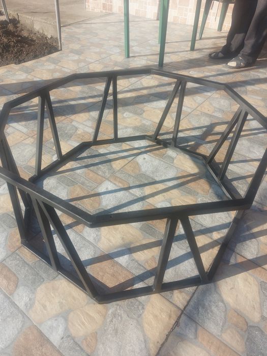 Холна маса метал с дърво