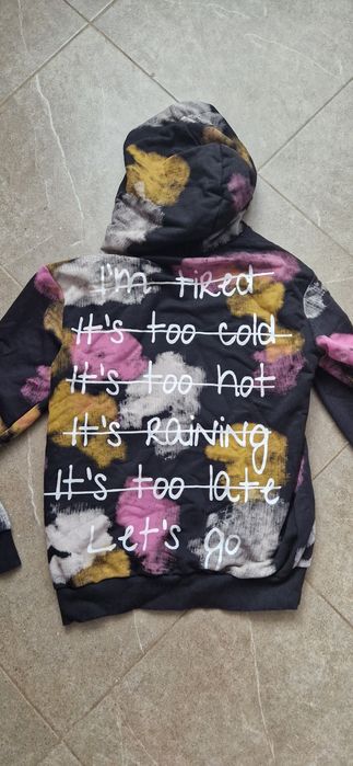 Памучен шарен пуловер М размер