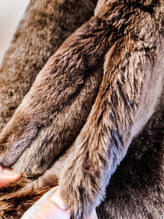 OVEX Haina/ Palton Dama Blana Naturala Mouton Dore MARO NOU
