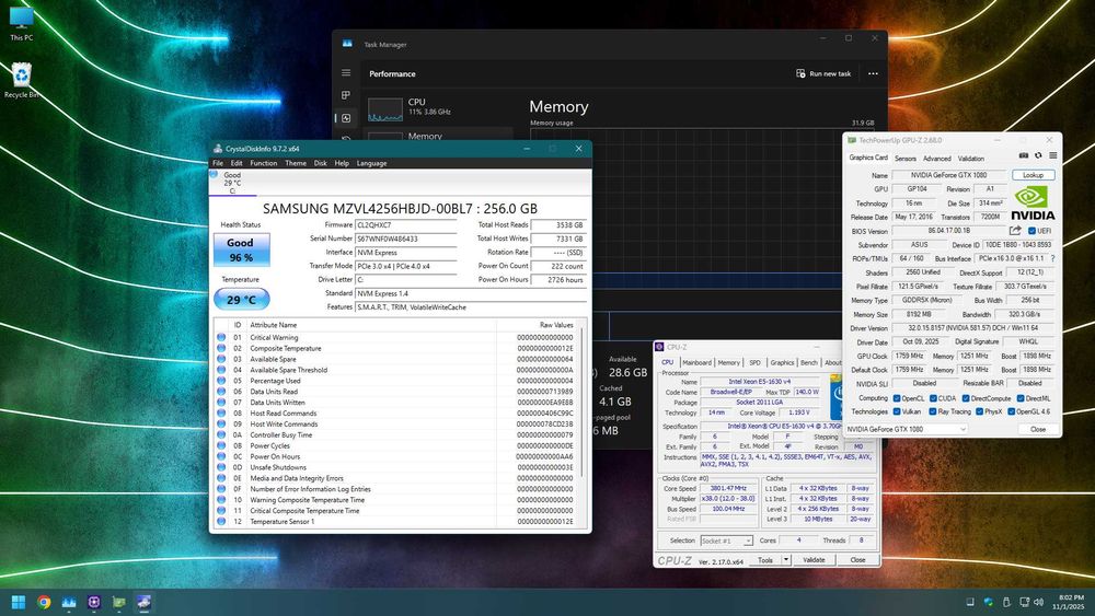 Компютър GTX 1080, 32GB QuadChannel и Intel XEON 4.0Ghz Turbo