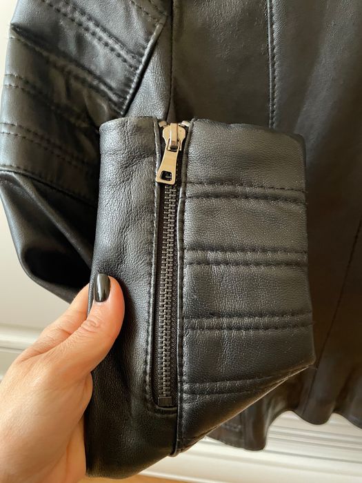 Geaca de piele cu blana