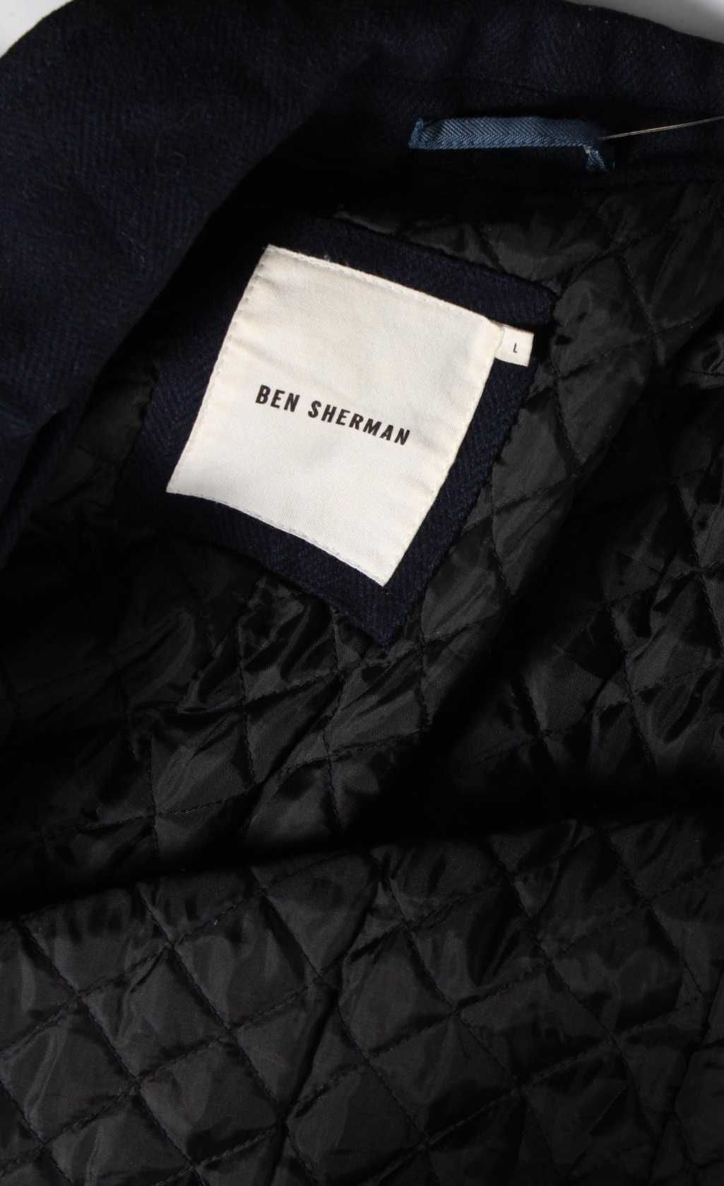 Palton slim la doua randuri 50 L premium Ben Sherman lana moale navy