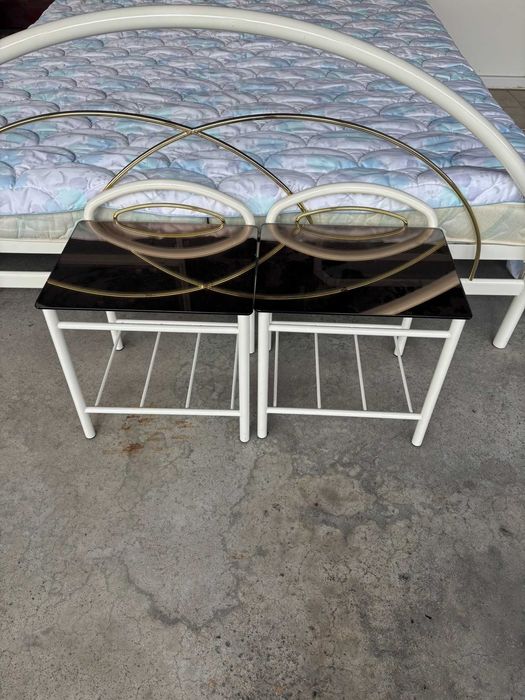 Pat metalic ~ somiere ~ saltele ~ noptiere