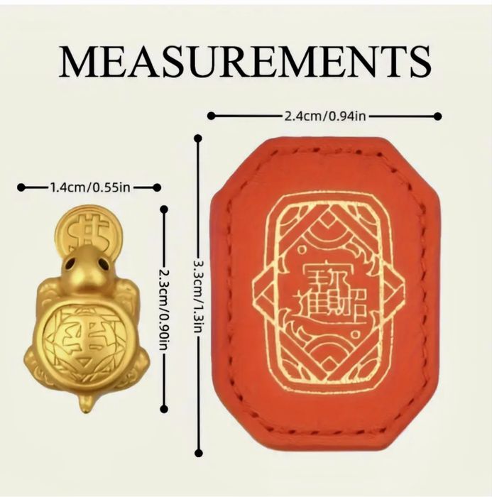 Амулетче - златиста костенурка с калъфче