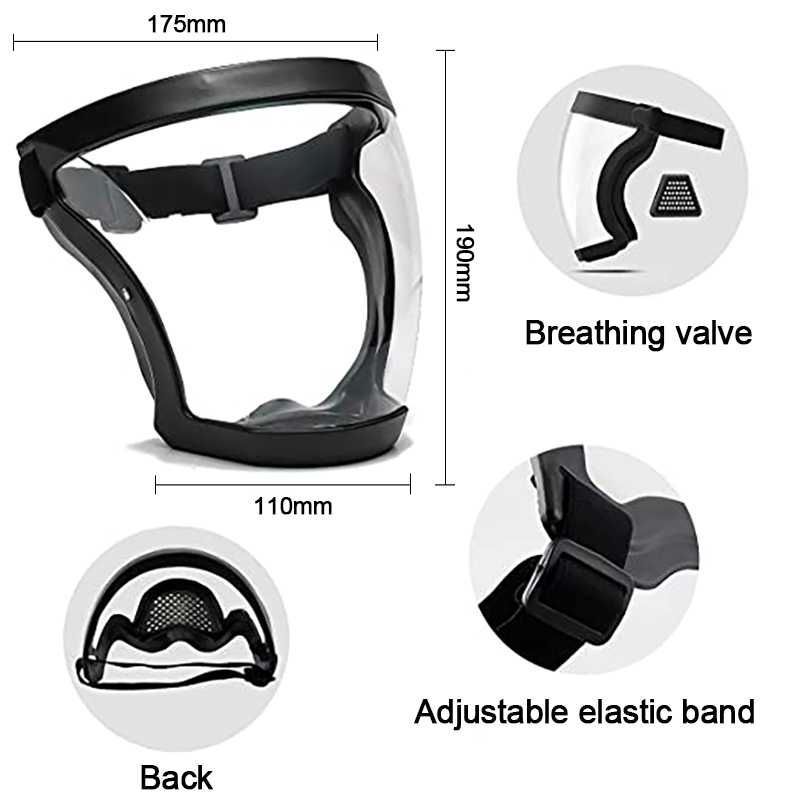 Маска за работа предпазен щит за лице с филтър прозрачна защитен шлем