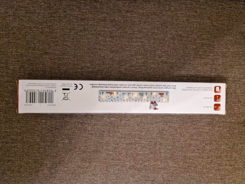Calendar Advent din lemn cu led - decorațiune Crăciun