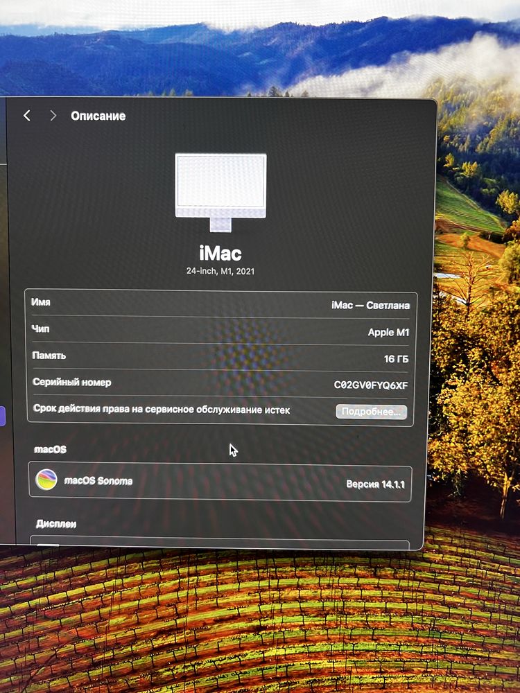Моноблок Apple iMac 24 2021 A2440 PURPLE24RU/A фиолетовый