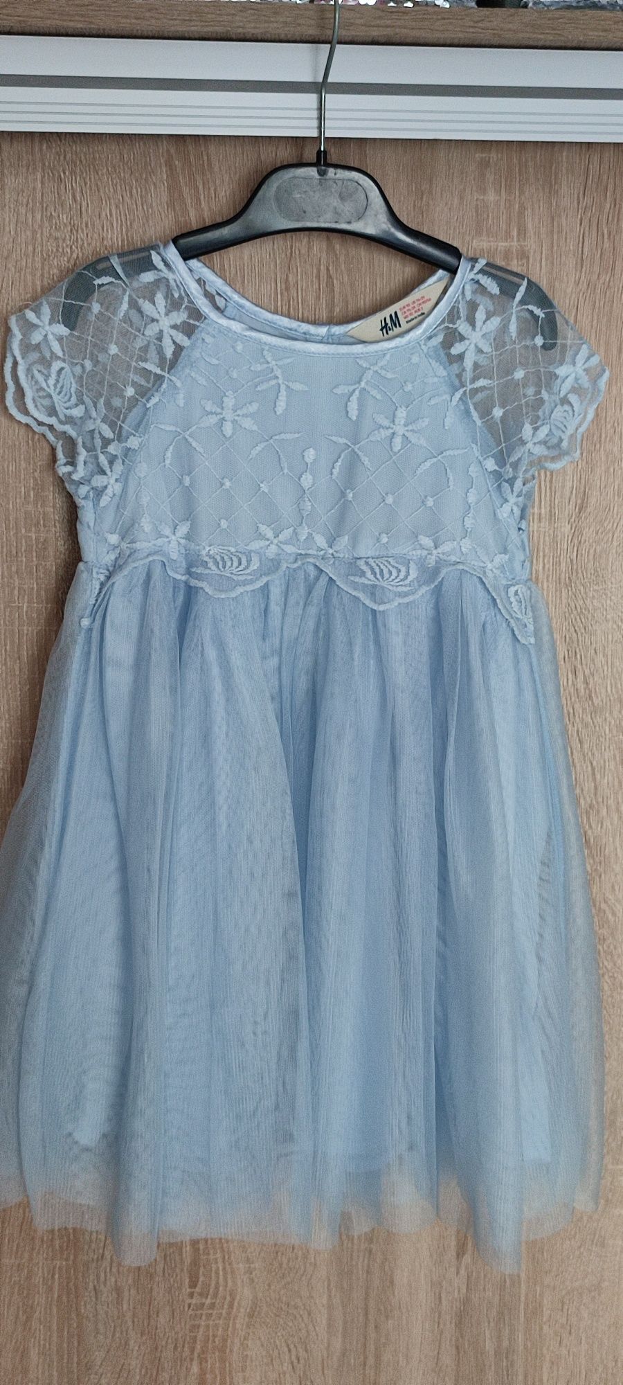 Rochie H&M ocazie dantela și tulle bleu mărime 92