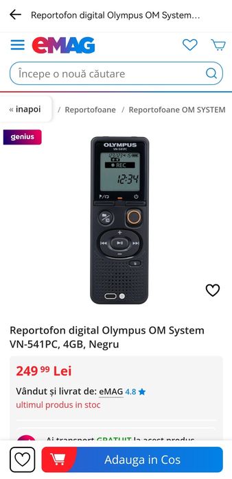 Reportofon digital Olympus OM System VN-540PC