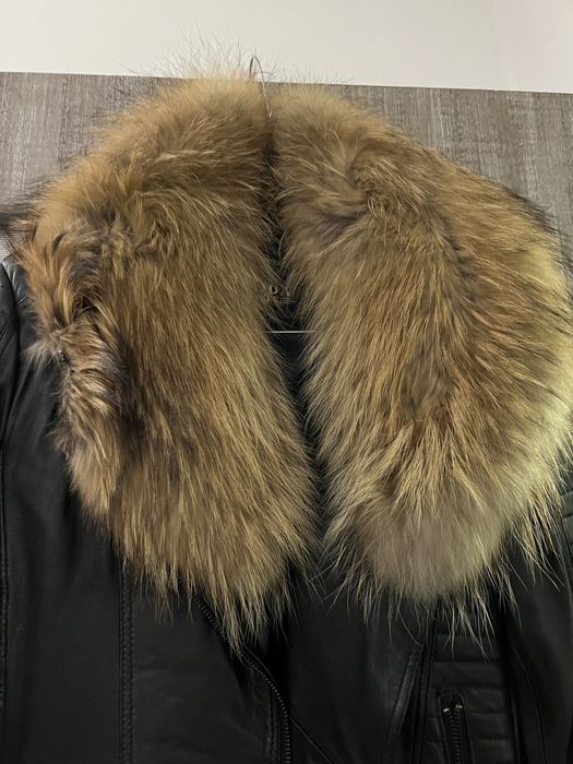 Geaca piele naturala cu blana naturala