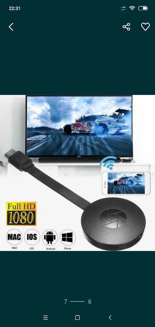 TV Smart HDMI Приставка(медиаплеер) на телевизор/монитор Chromecast