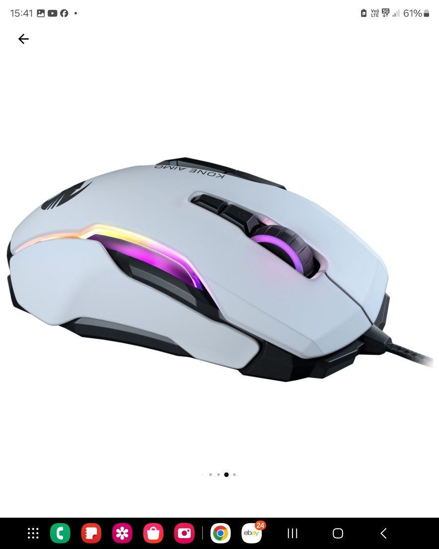 ТОП Геймърска Мишка Roccat Kone AIMO, в бяло
Кратко описание
Снимки